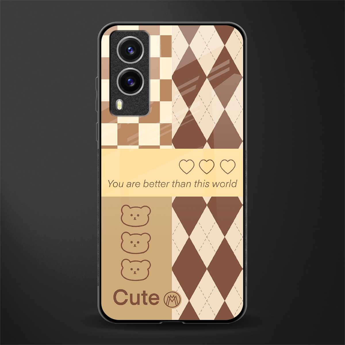 you're my world brown edition glass case for vivo v21e 5g image
