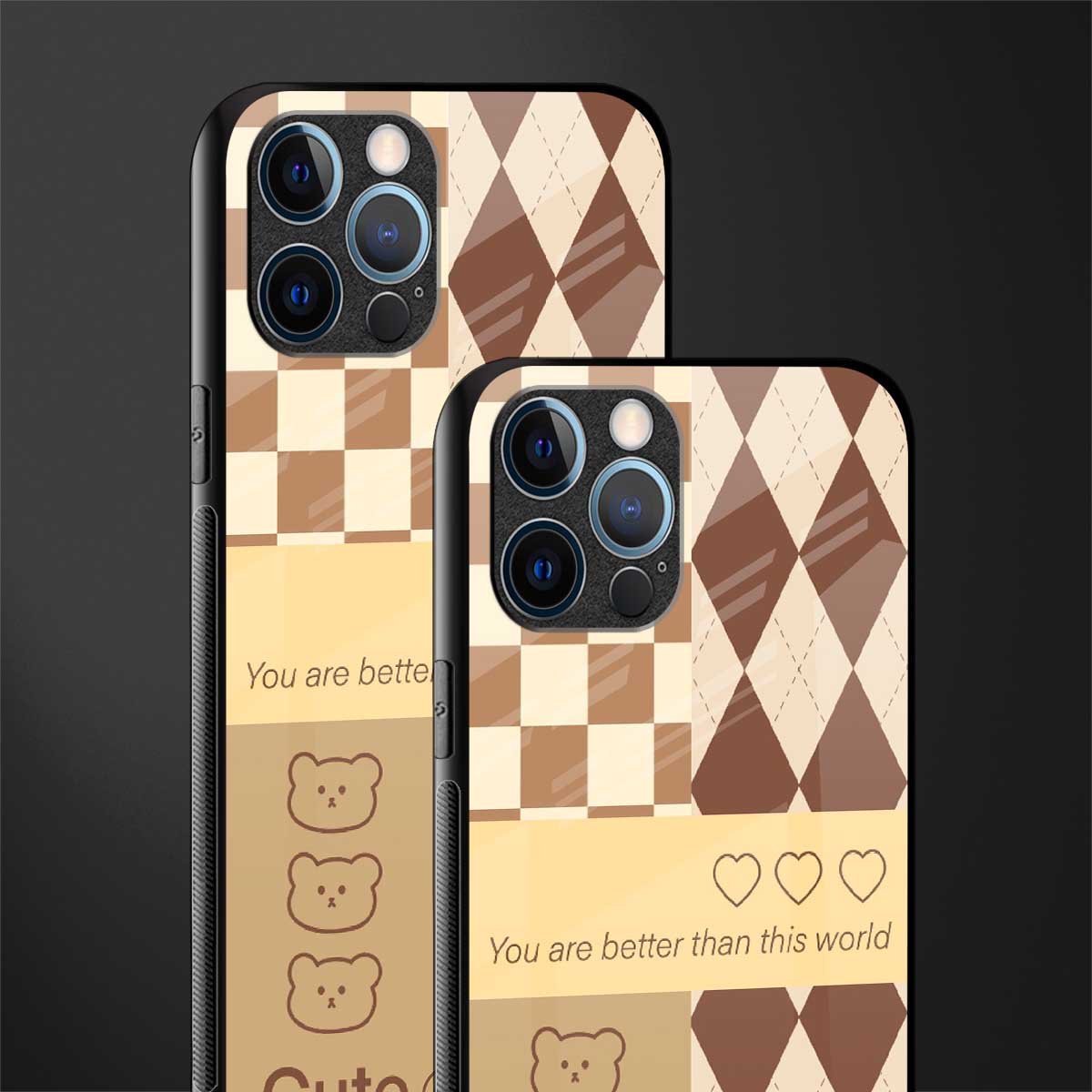 you're my world brown edition glass case for iphone 14 pro max image-2