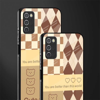 you're my world brown edition glass case for samsung galaxy a03s image-2