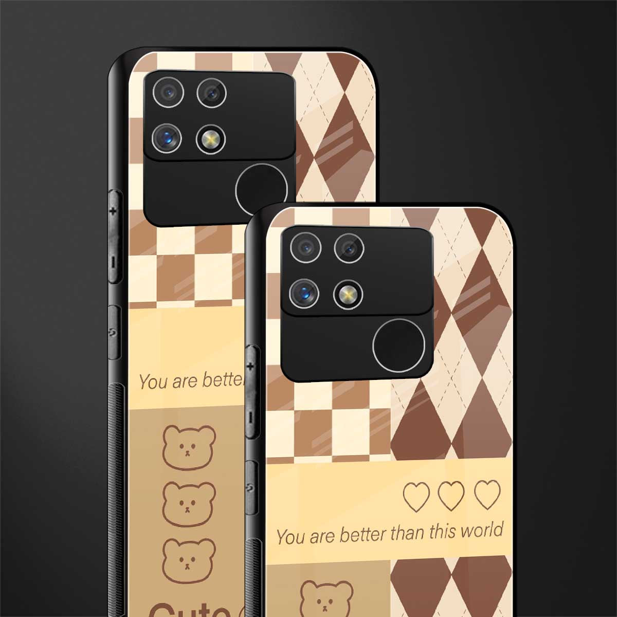 you're my world brown edition back phone cover | glass case for realme narzo 50a