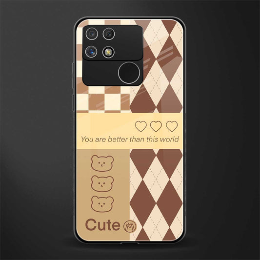 you're my world brown edition back phone cover | glass case for realme narzo 50a
