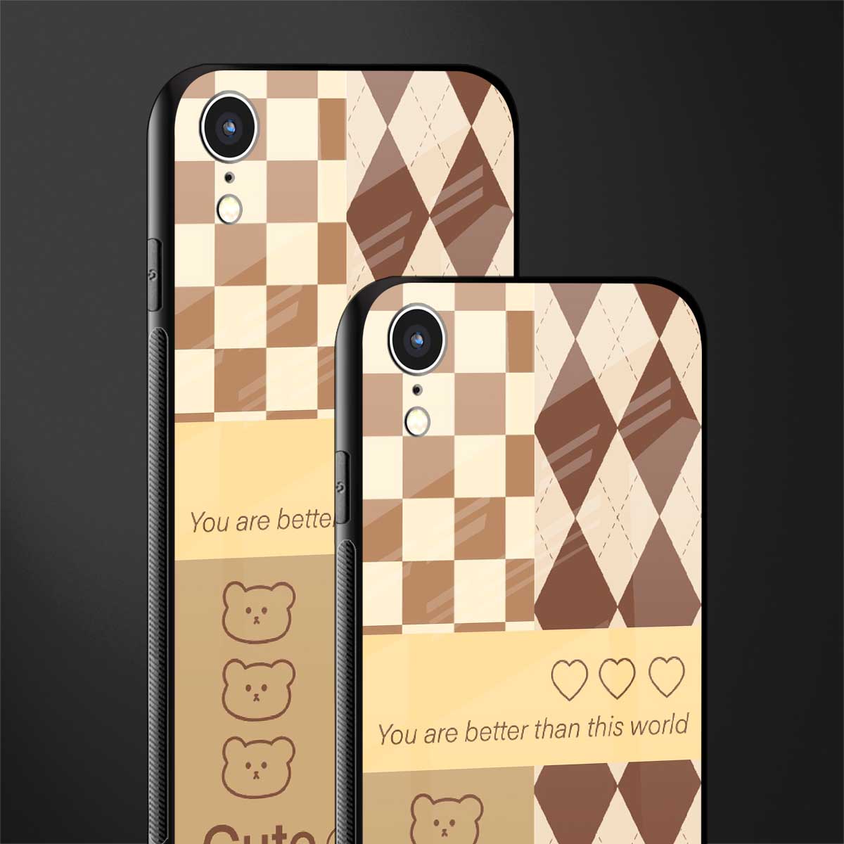 you're my world brown edition glass case for iphone xr image-2
