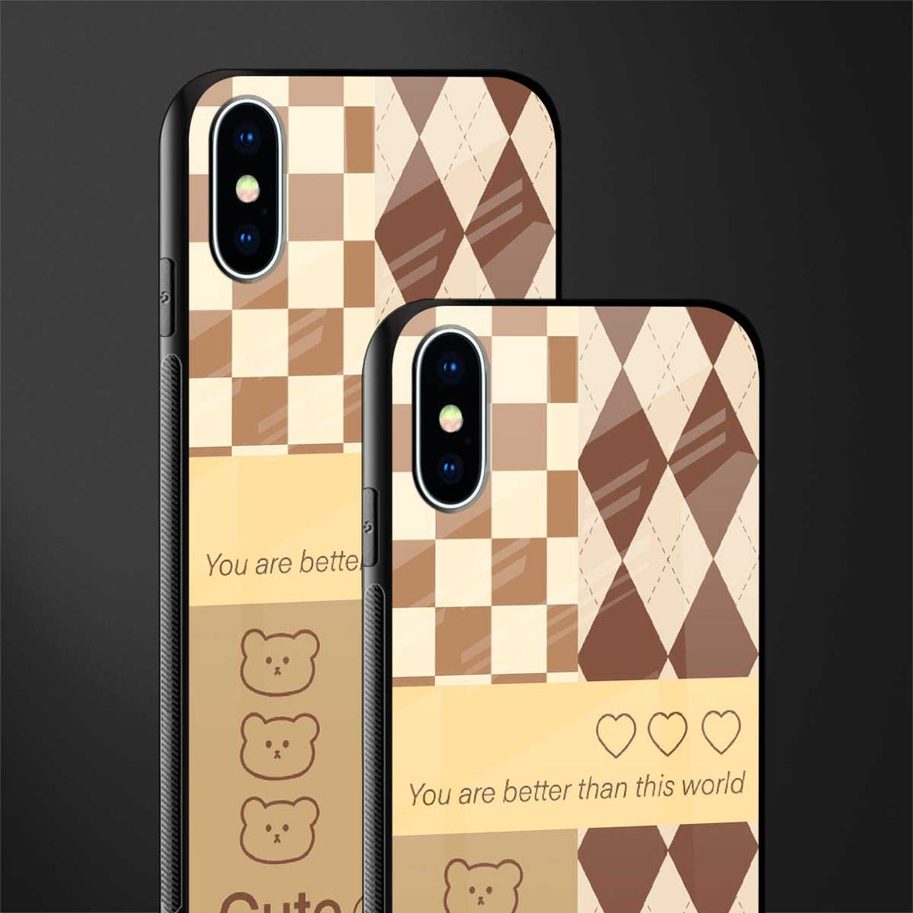 you're my world brown edition glass case for iphone xs image-2