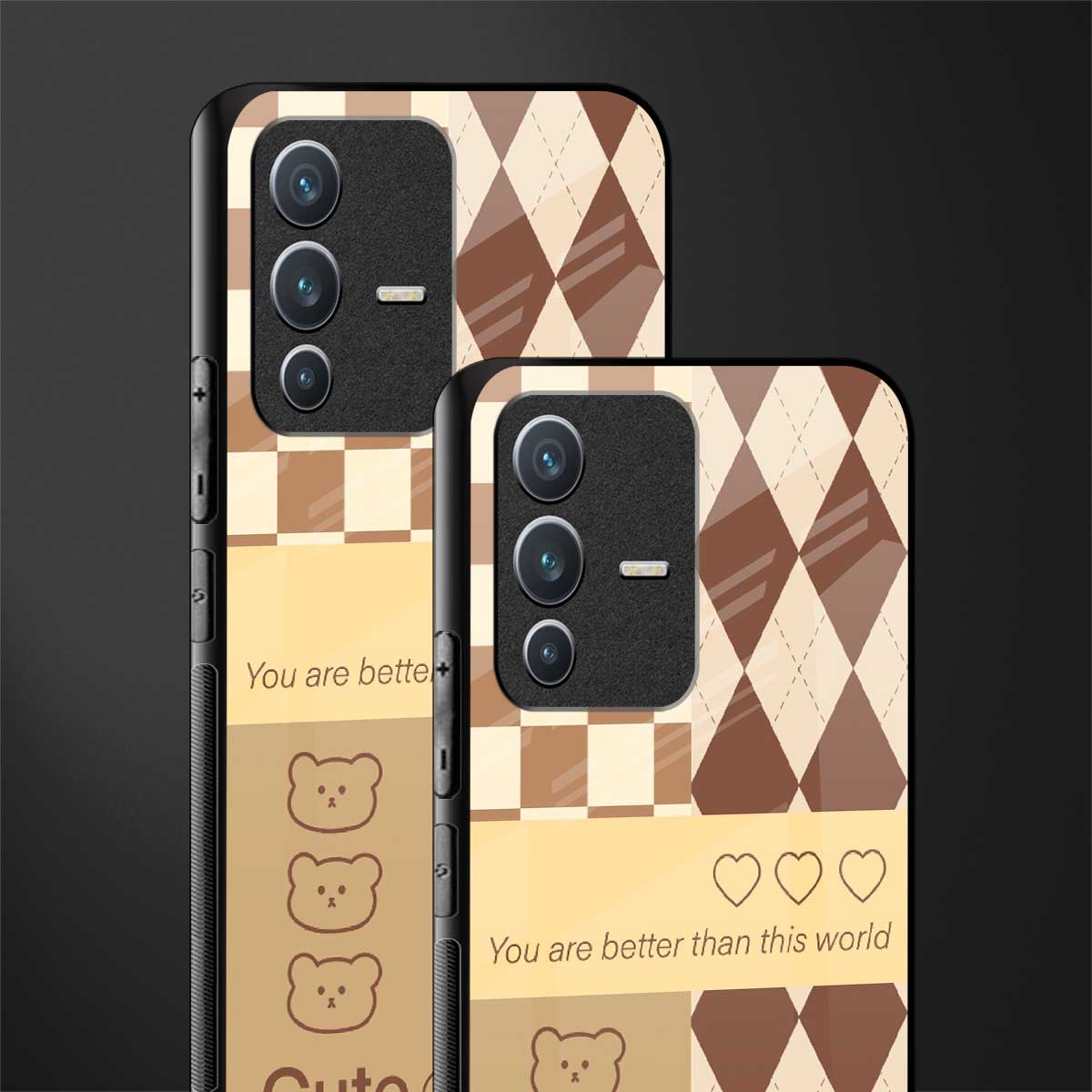 you're my world brown edition glass case for vivo v23 5g image-2