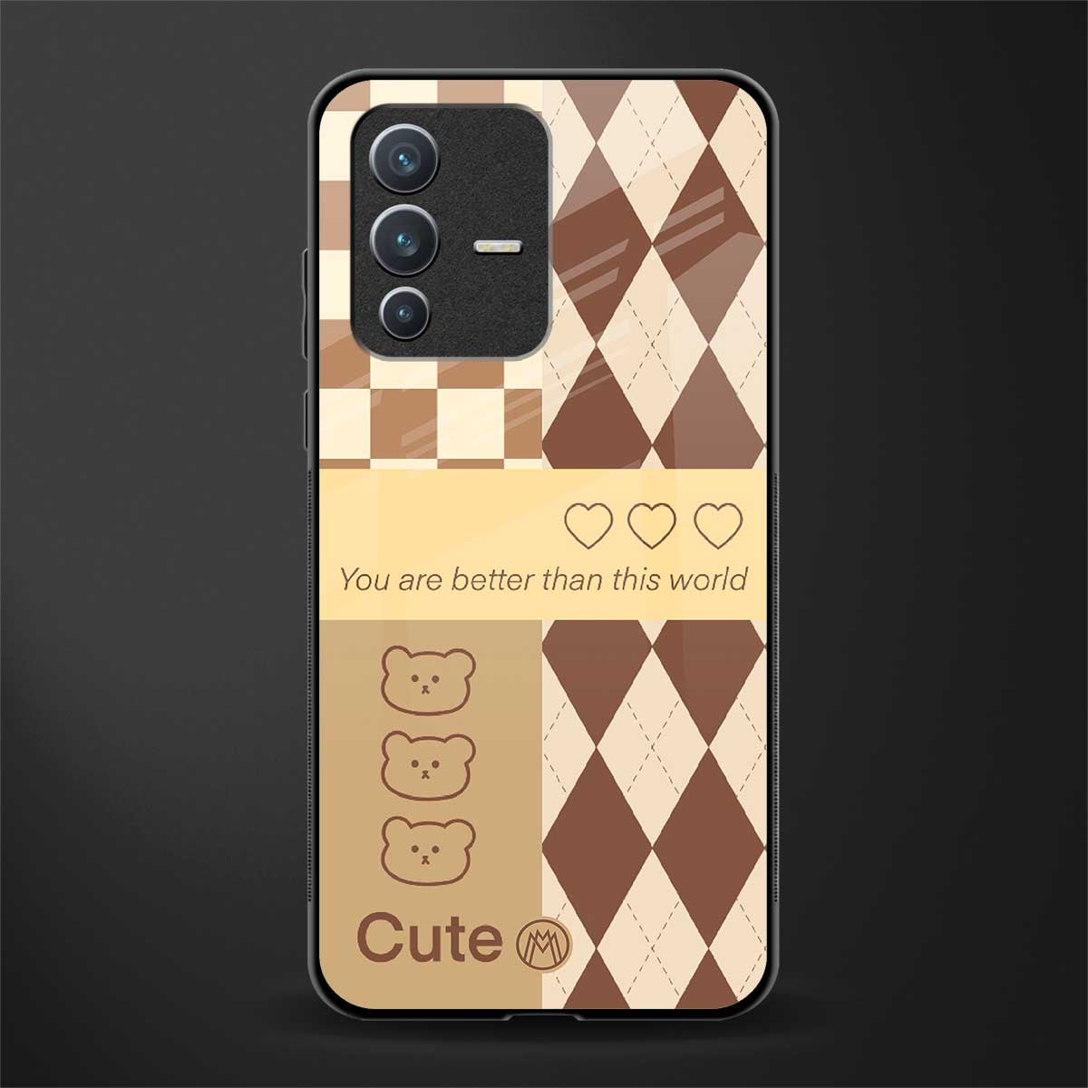 you're my world brown edition glass case for vivo v23 5g image