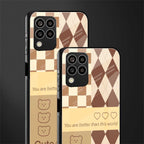 you're my world brown edition back phone cover | glass case for samsung galaxy m33 5g