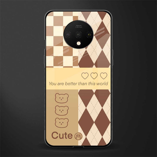 you're my world brown edition glass case for oneplus 7t image