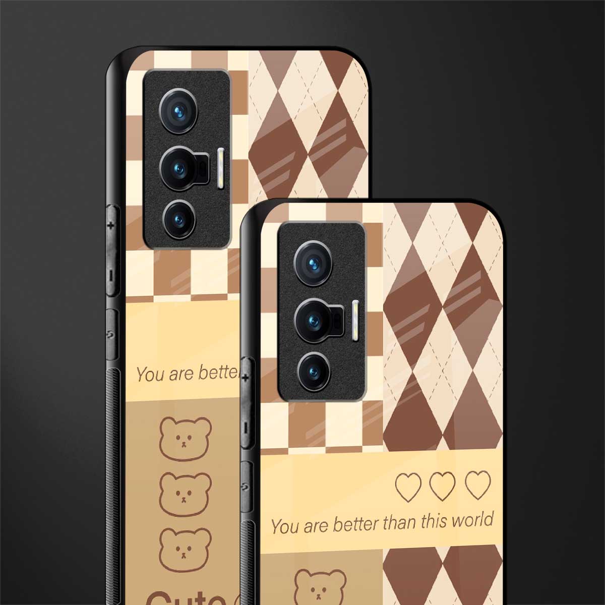 you're my world brown edition glass case for vivo x70 image-2