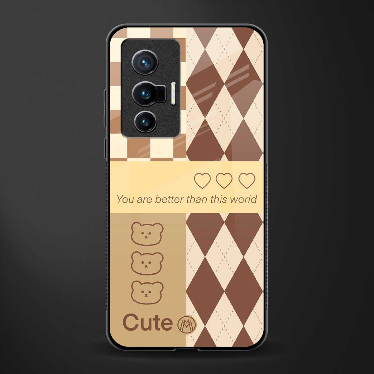 you're my world brown edition glass case for vivo x70 image