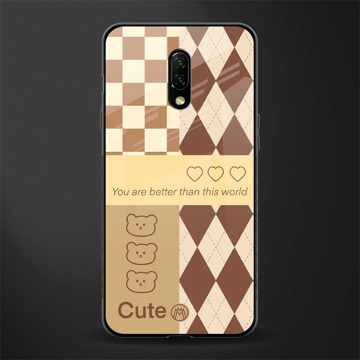 you're my world brown edition glass case for oneplus 7 image