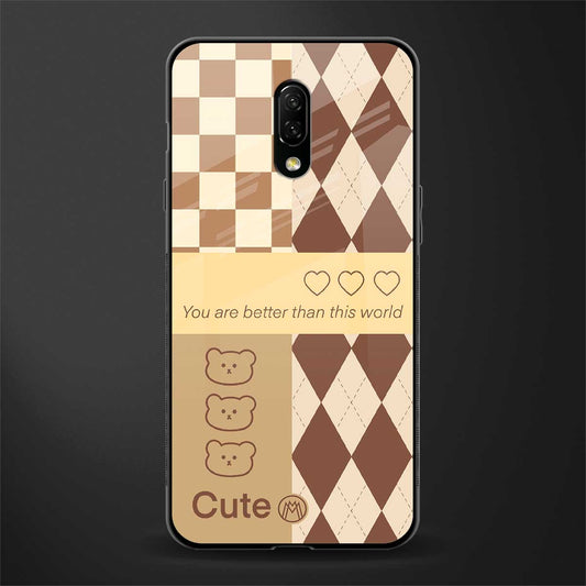 you're my world brown edition glass case for oneplus 7 image