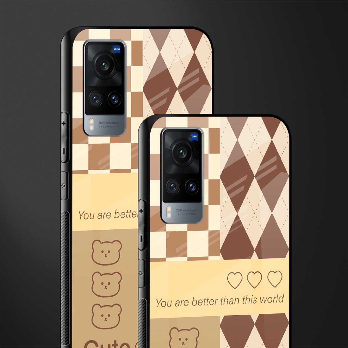 you're my world brown edition glass case for vivo x60 image-2