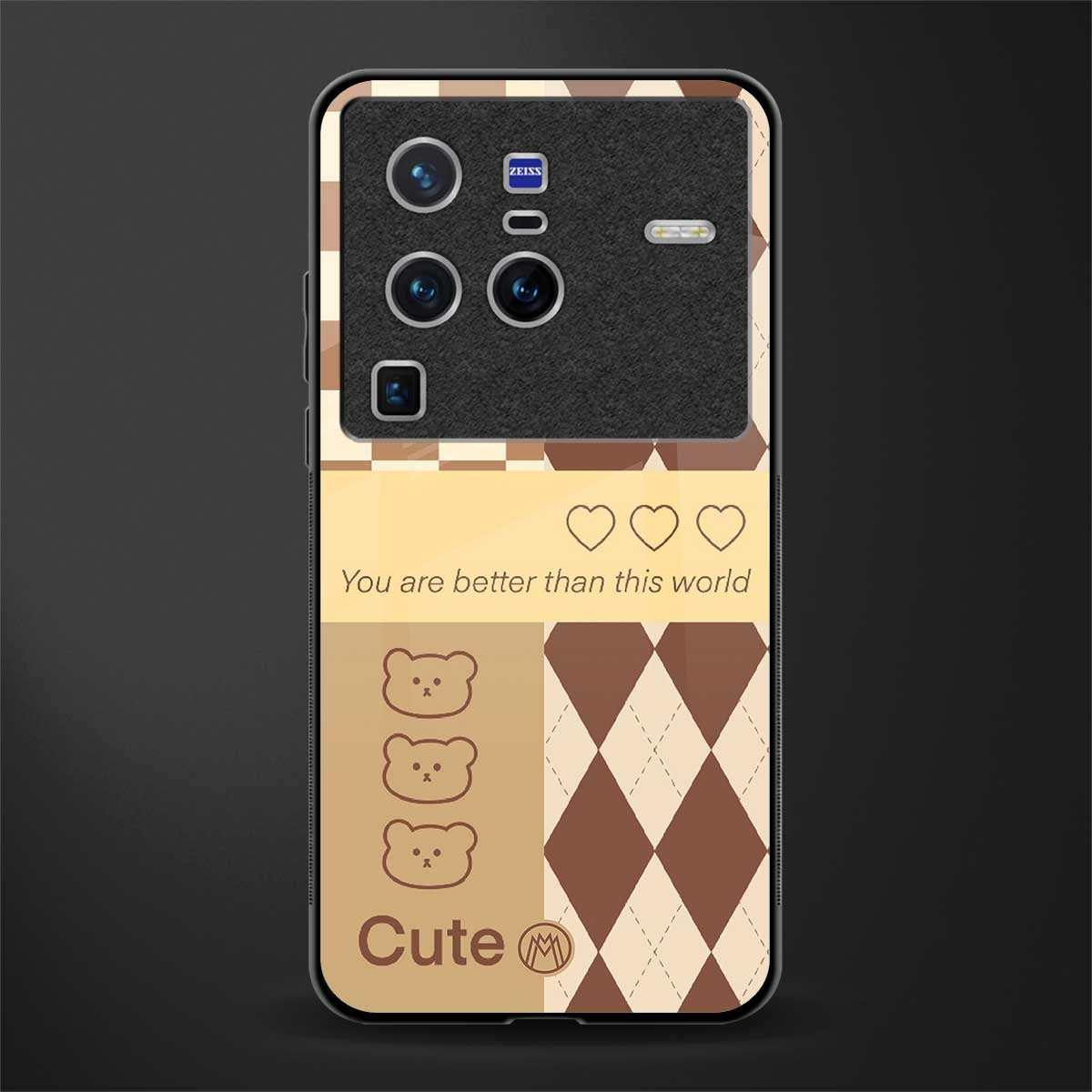 you're my world brown edition glass case for vivo x80 pro 5g image