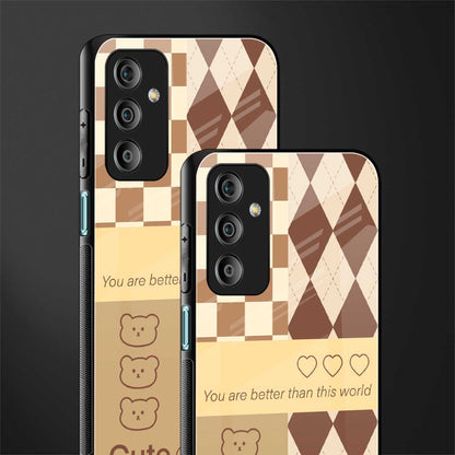 you're my world brown edition back phone cover | glass case for samsung galaxy f23 5g
