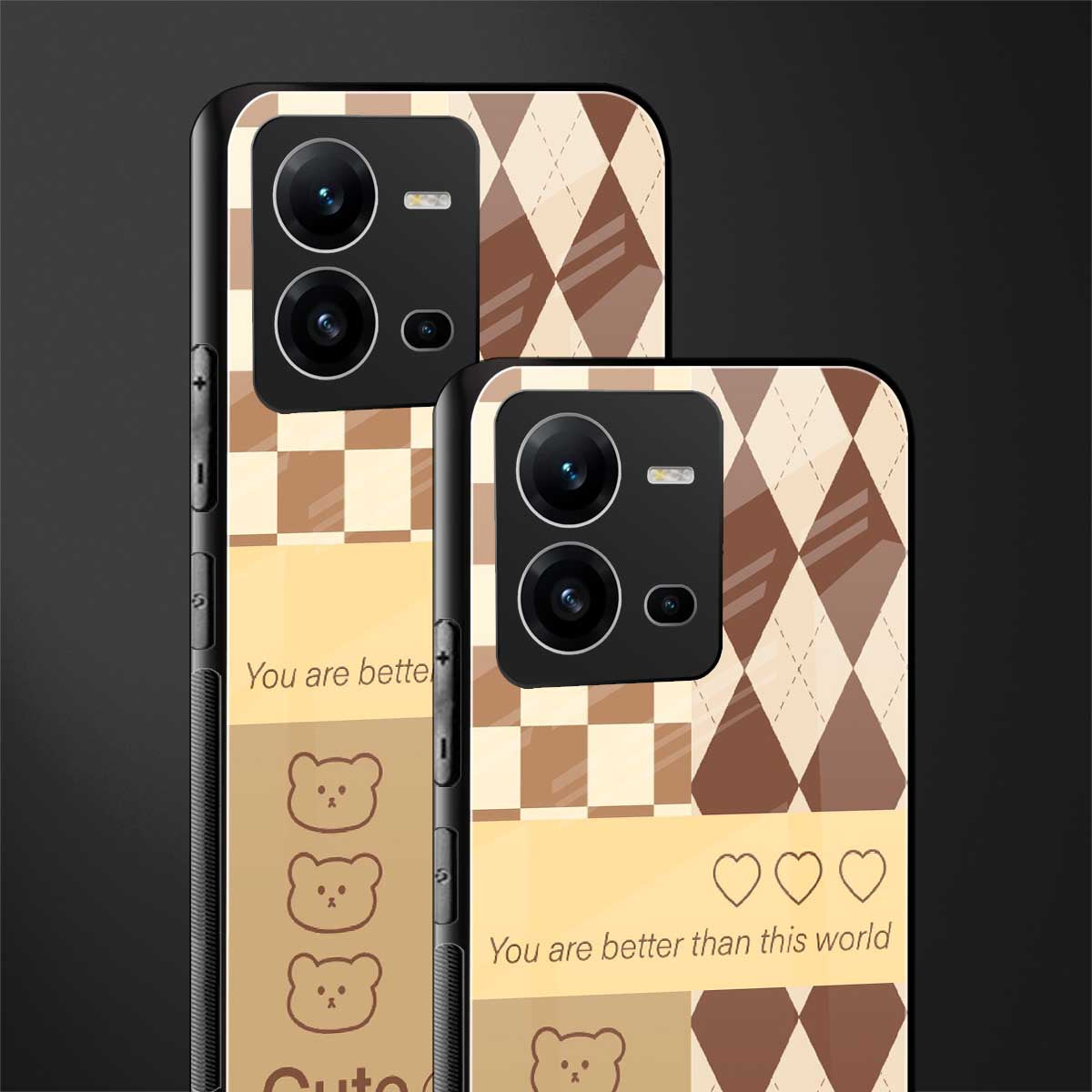 you're my world brown edition back phone cover | glass case for vivo v25-5g