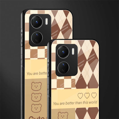 you're my world brown edition back phone cover | glass case for vivo y16