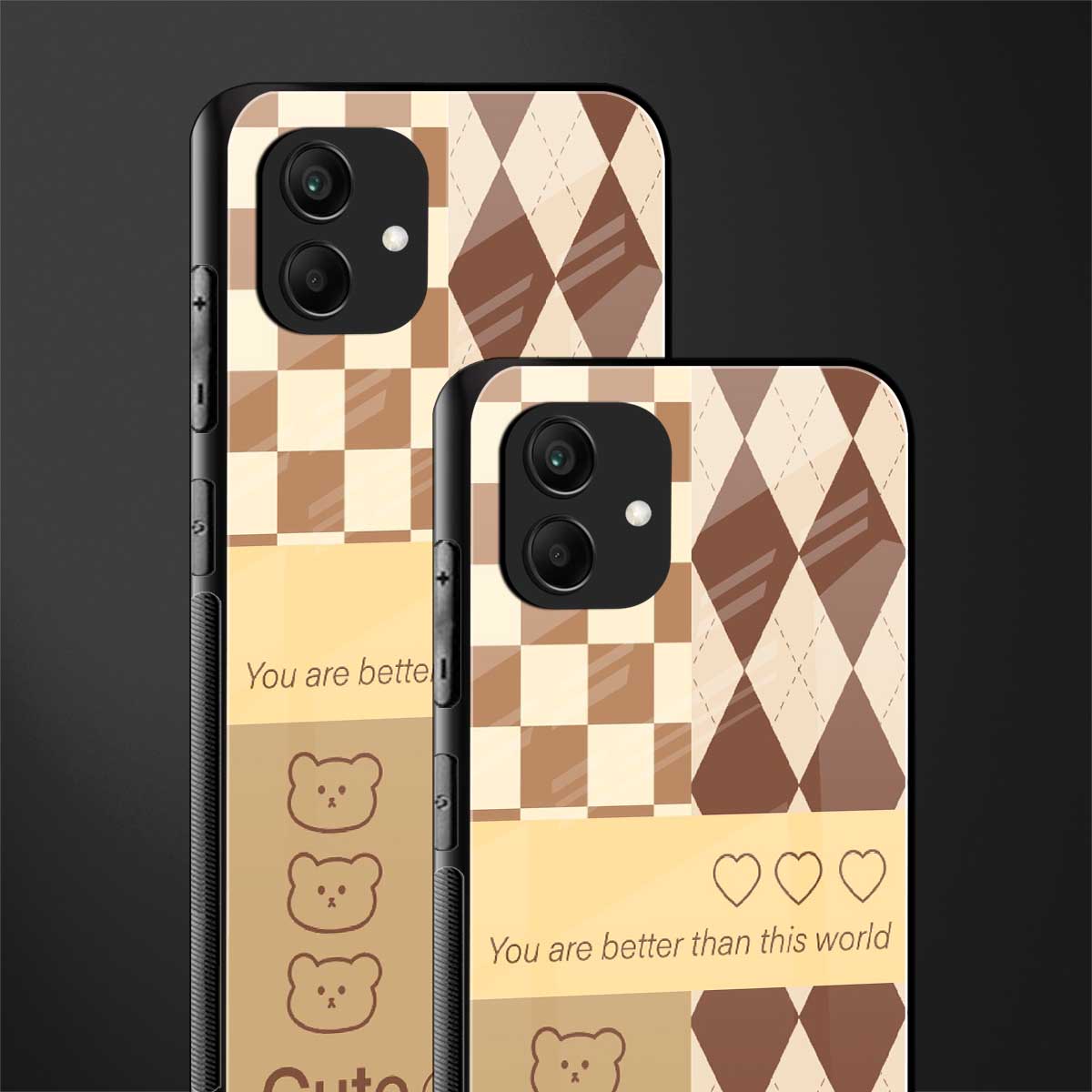 you're my world brown edition back phone cover | glass case for samsung galaxy a04