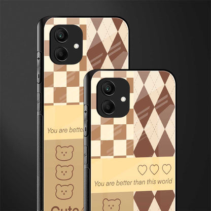 you're my world brown edition back phone cover | glass case for samsung galaxy a04