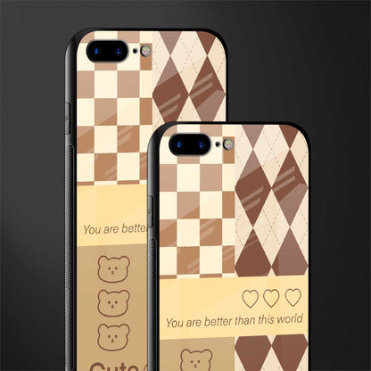 you're my world brown edition glass case for iphone 7 plus image-2