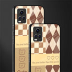 you're my world brown edition back phone cover | glass case for vivo v21e 4g