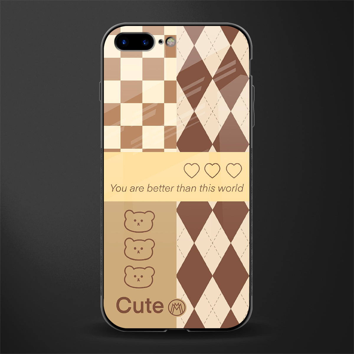 you're my world brown edition glass case for iphone 8 plus image