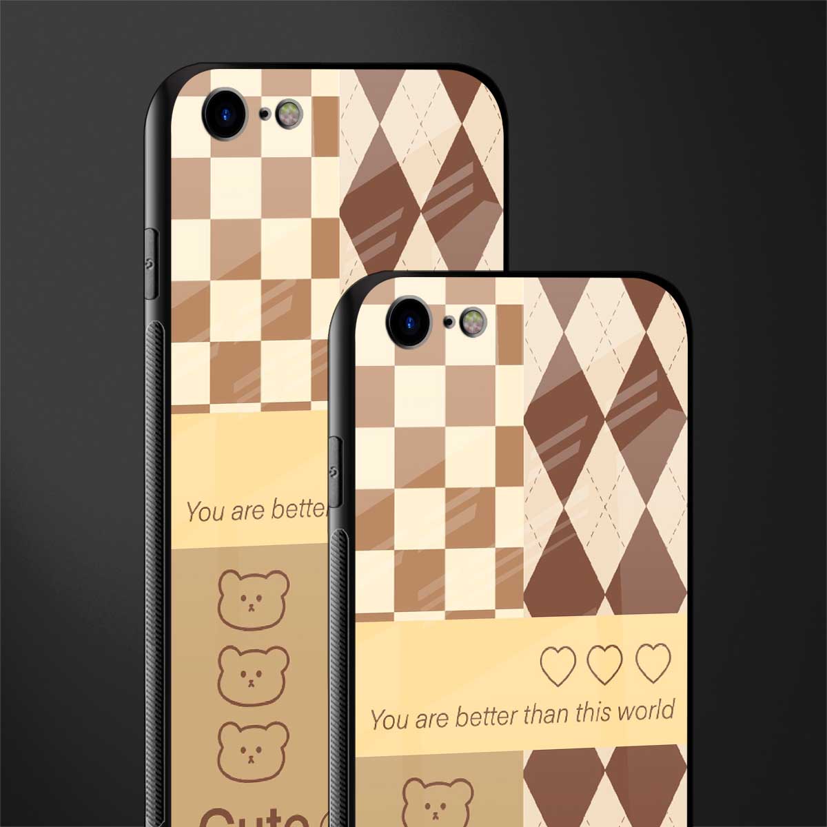 you're my world brown edition glass case for iphone se 2020 image-2