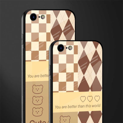 you're my world brown edition glass case for iphone se 2020 image-2
