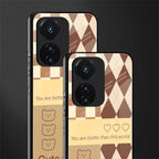 you're my world brown edition back phone cover | glass case for vivo t1 44w 4g