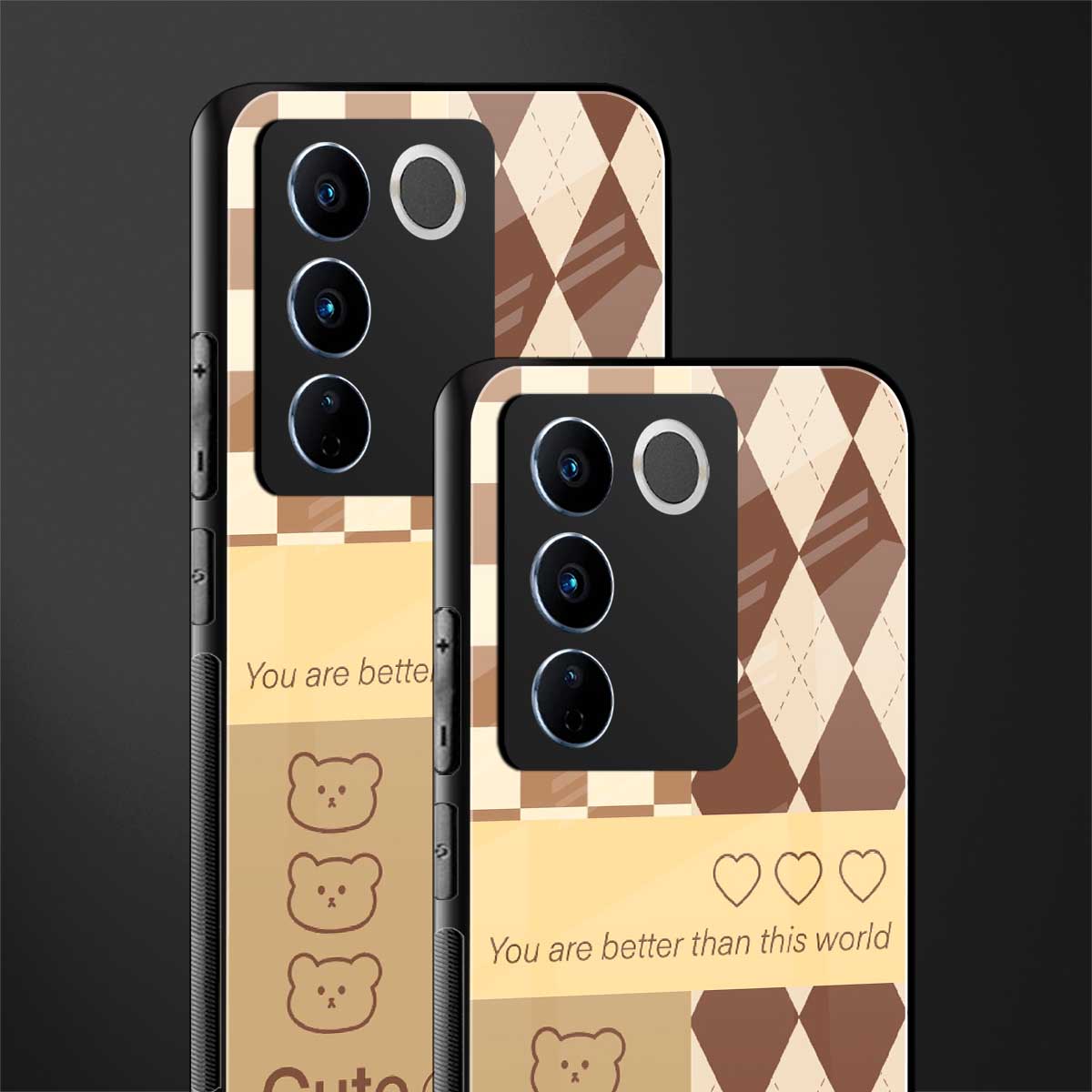 you're my world brown edition back phone cover | glass case for vivo v27 pro 5g