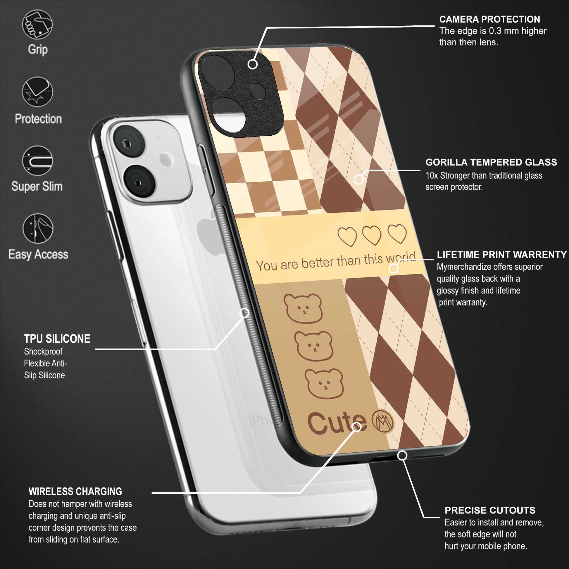 you're my world brown edition glass case for realme 8i image-4