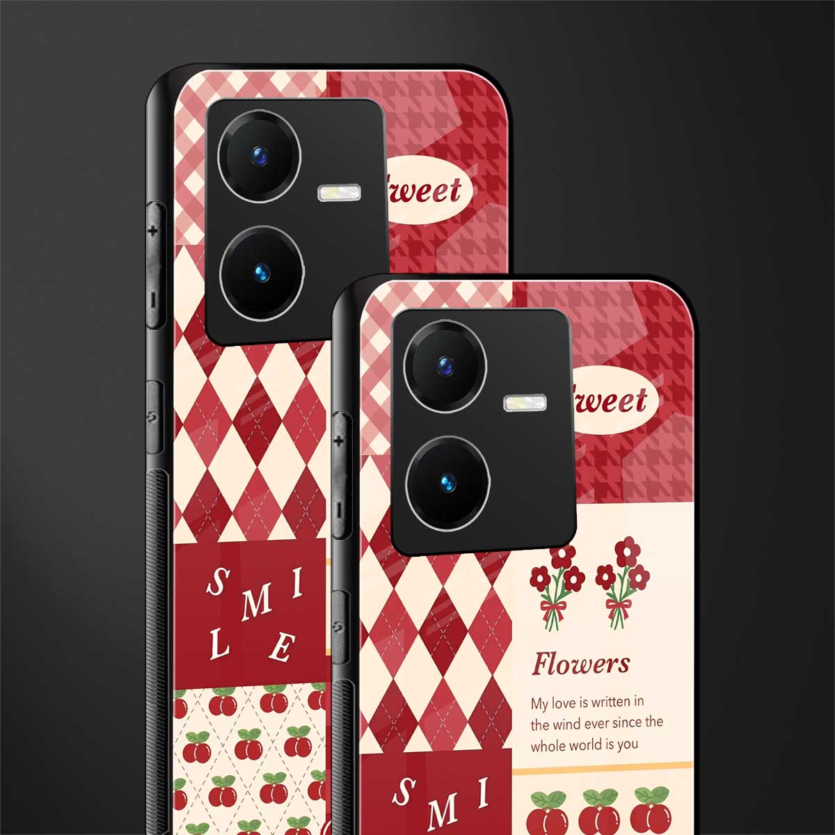you're my world red edition back phone cover | glass case for vivo y22