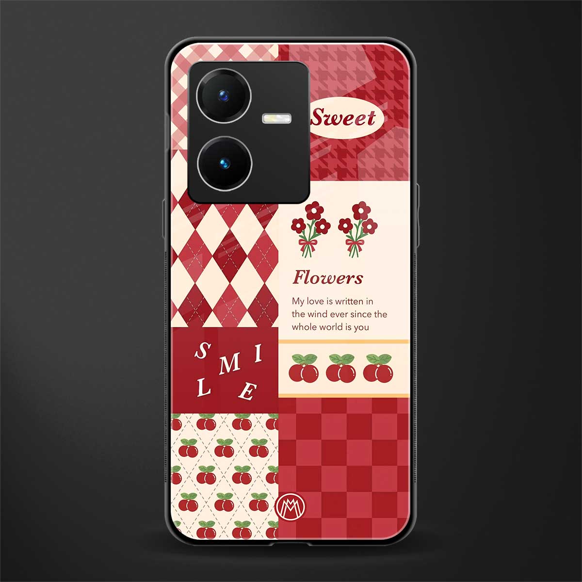 you're my world red edition back phone cover | glass case for vivo y22