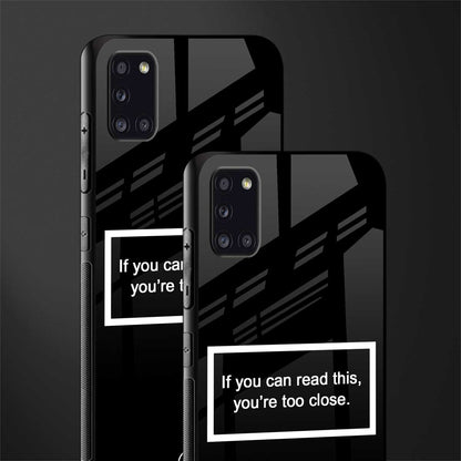 you're too close black glass case for samsung galaxy a31 image-2
