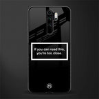 you're too close black glass case for redmi note 8 pro image