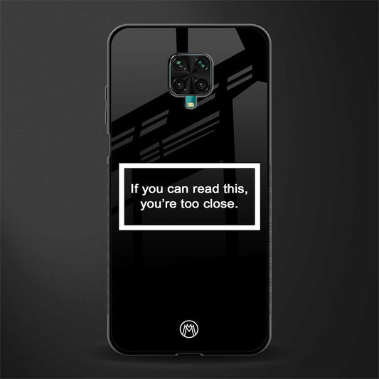you're too close black glass case for redmi note 9 pro max image