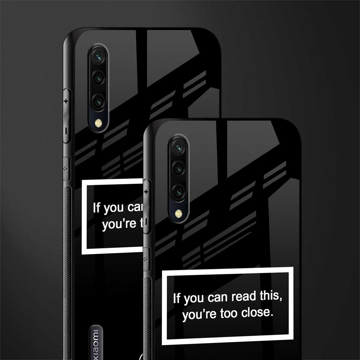 you're too close black glass case for mi a3 redmi a3 image-2
