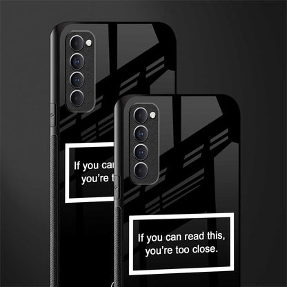 you're too close black glass case for oppo reno 4 pro image-2