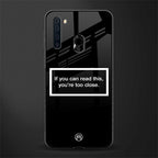 you're too close black glass case for samsung a21 image