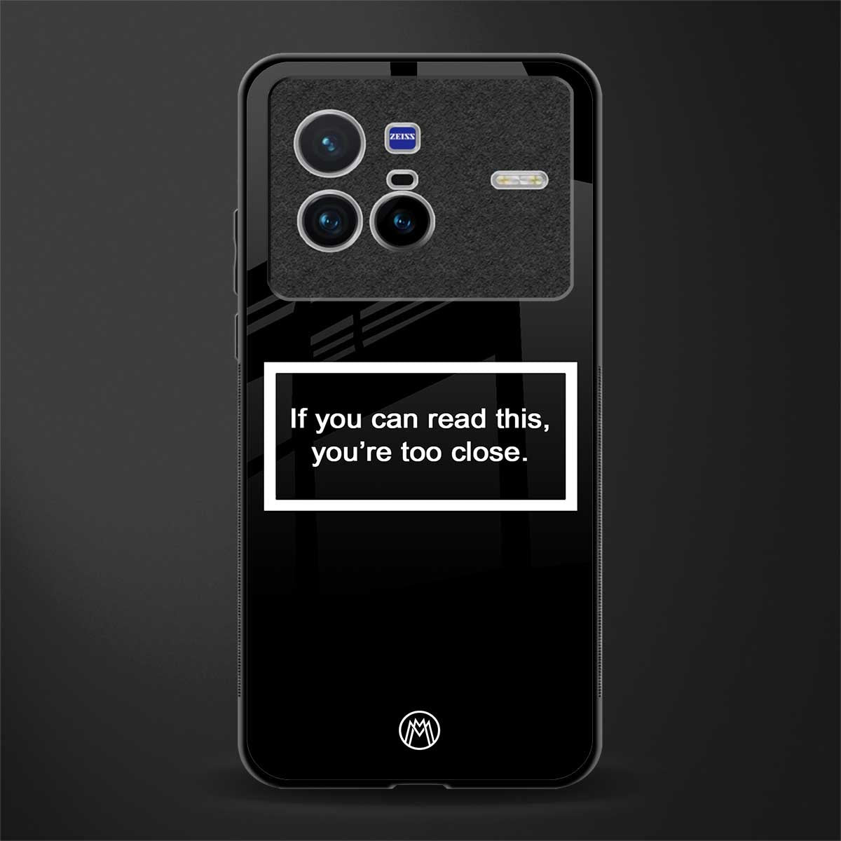 you're too close black glass case for vivo x80 image