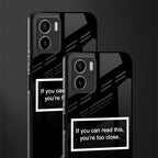 you're too close black back phone cover | glass case for vivo y72