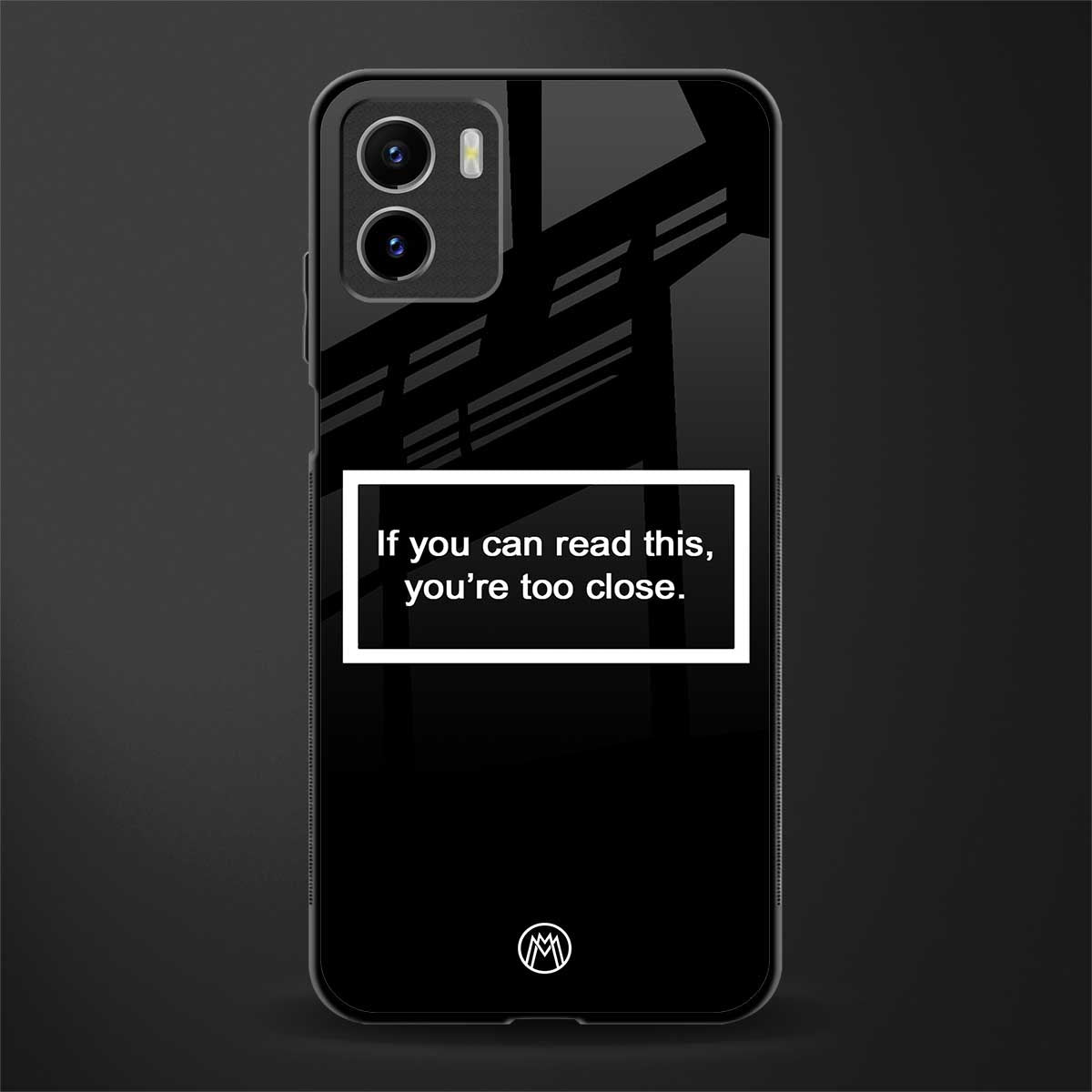 you're too close black back phone cover | glass case for vivo y72