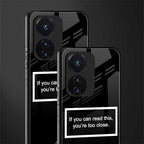 you're too close black back phone cover | glass case for vivo t1 44w 4g