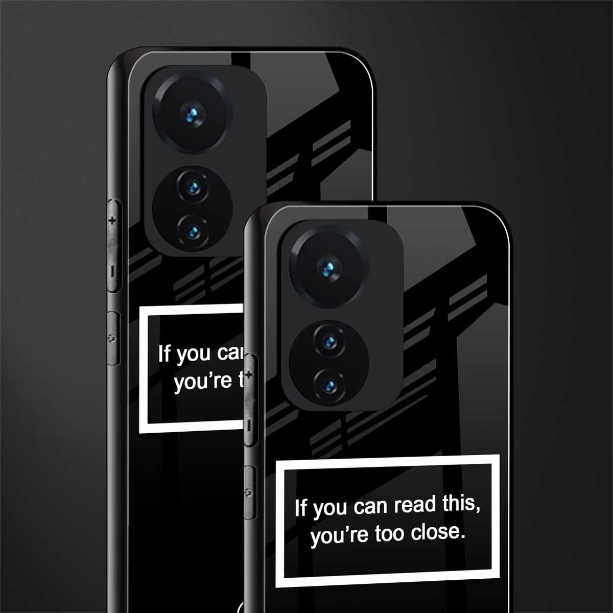 you're too close black back phone cover | glass case for vivo t1 44w 4g