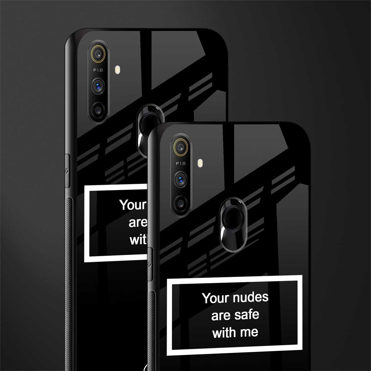 your nudes are safe with me black glass case for realme narzo 10a image-2