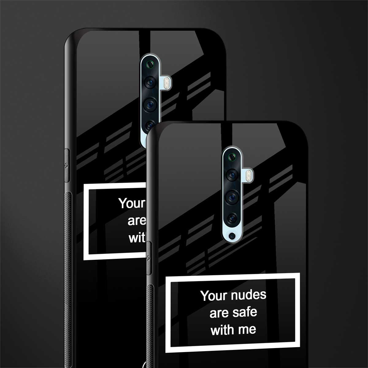 your nudes are safe with me black glass case for oppo reno 2z image-2