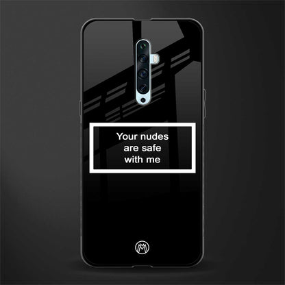 your nudes are safe with me black glass case for oppo reno 2z image