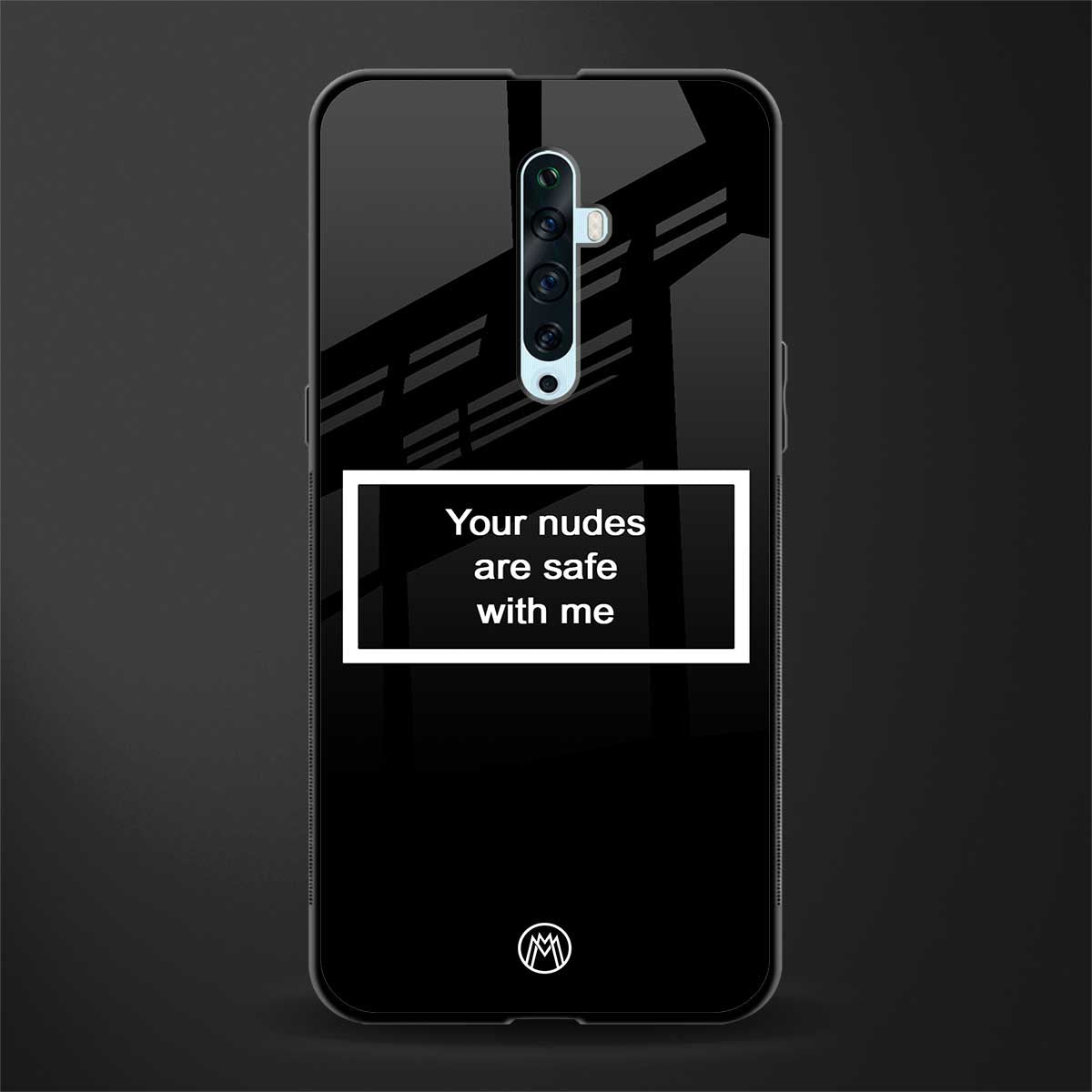 your nudes are safe with me black glass case for oppo reno 2f image