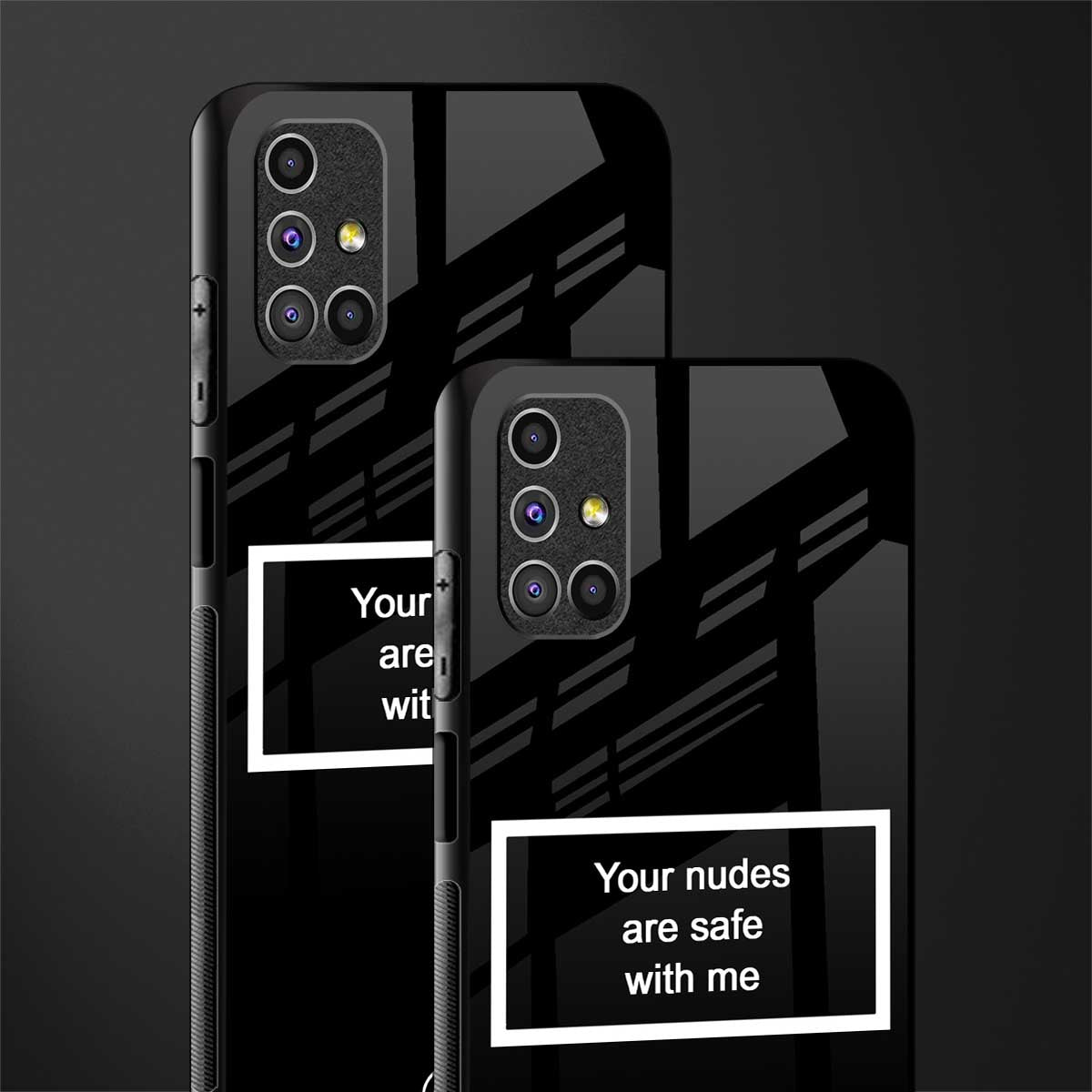 your nudes are safe with me black glass case for samsung galaxy m51 image-2