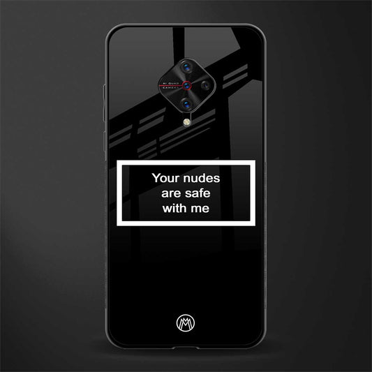 your nudes are safe with me black glass case for vivo s1 pro image