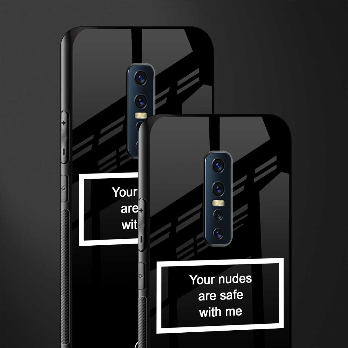 your nudes are safe with me black glass case for vivo v17 pro image-2